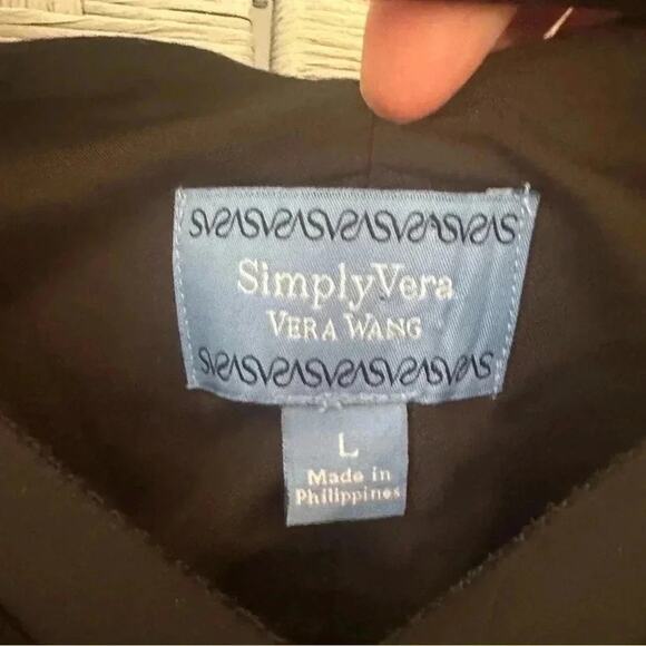 Simply Vera Vera Wang Black Abstract Flower sleeveless Dress asymmetrical - Picture 3 of 6